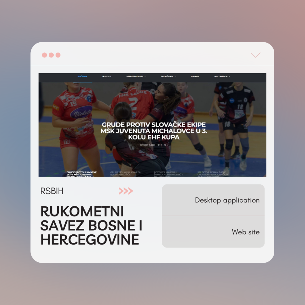 Web + Desktop app Rukometni savez Bosne i hercegovine